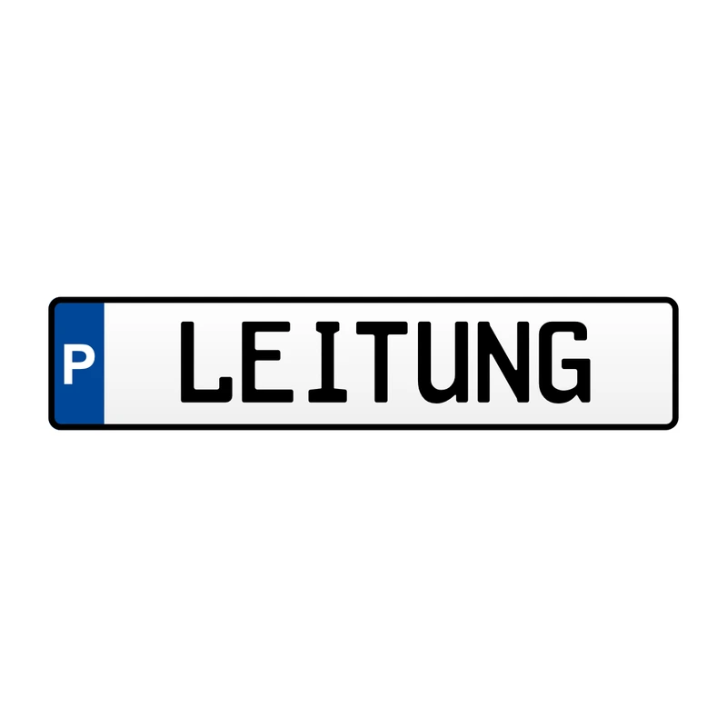Parkplatzschild „P – LEITUNG“ Aluminium geprägt 520 × 114 mm – Geschäftsleitung Parkplatz