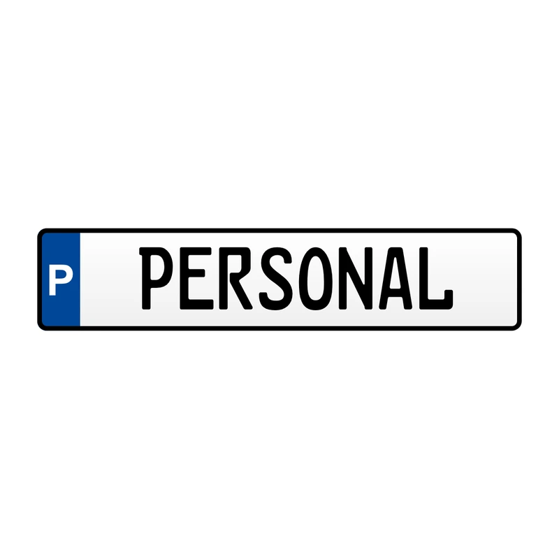Parkplatzschild „P – PERSONAL“ Aluminium geprägt 520 × 114 mm – Mitarbeiterparkplatz Schild