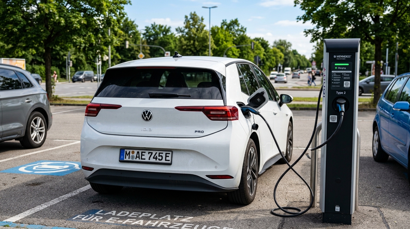 E-Kennzeichen an einem Elektrofahrzeug. Vorteile und Voraussetzungen